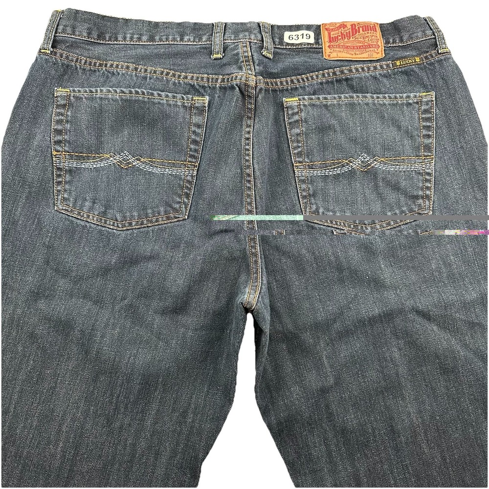 Lucky Brand 181 Relaxed Straight Jeans 40x32 Mens Dark Wash Blue 100% Cotton